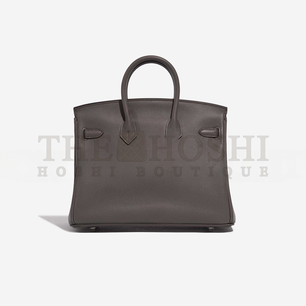 H**me5 BIRKIN 25 SWIFT LEATHER PEWTER GREY SILVER BUCKLE BAG H049362CK10 (25*20*13cm) Master Quality